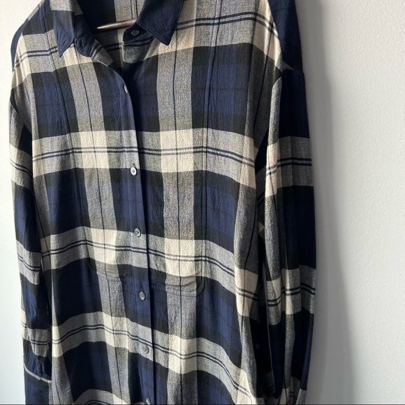 Theory plaid Panel Front Shirtdress - Picture 5 of 11
